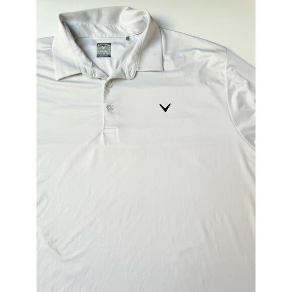 Callaway Men's Swing Tech Solid White Opti Dri Polo 3X - Picture 4 of 10